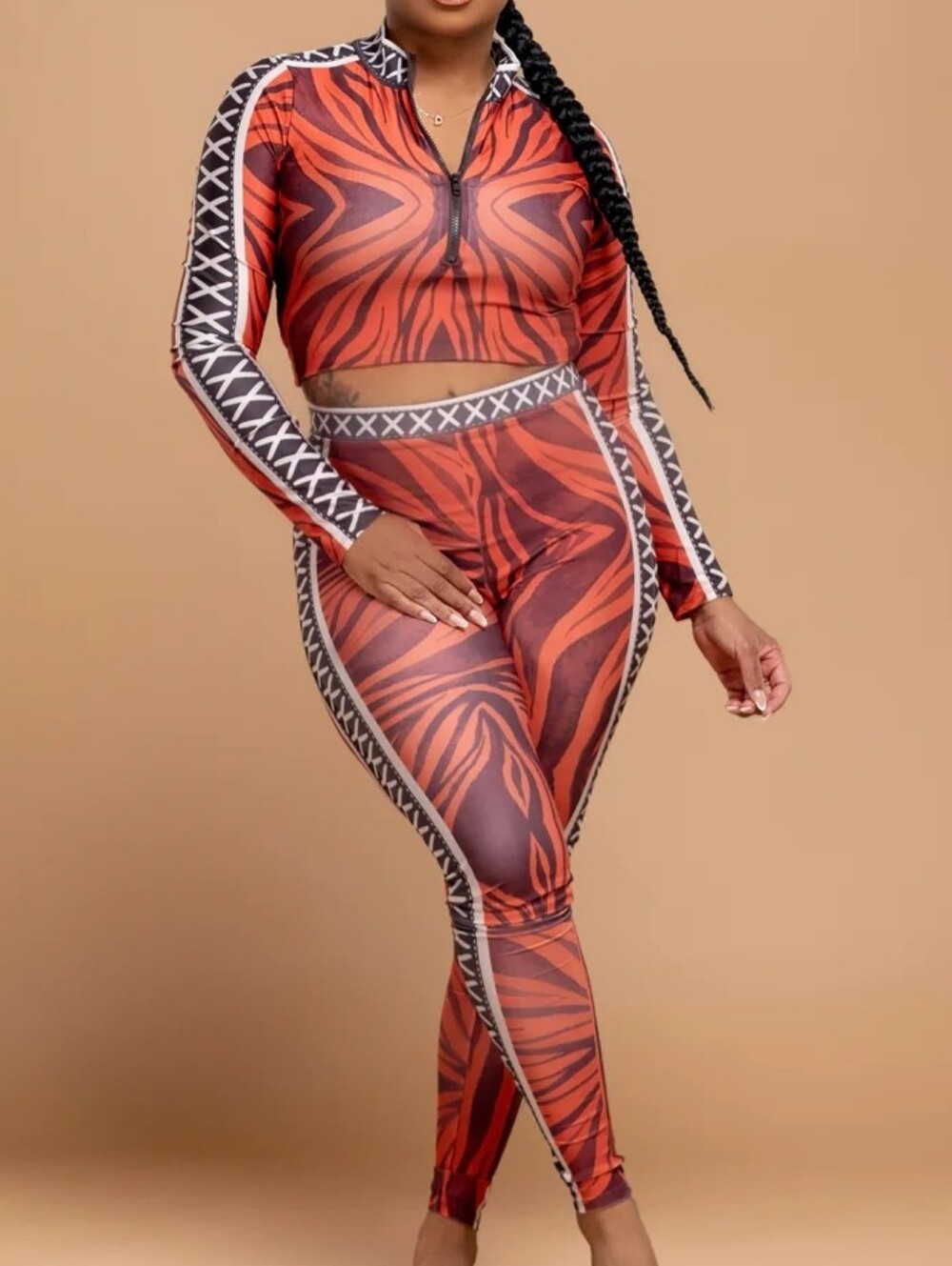 Giti Zebra Print High-Waist Legging Set